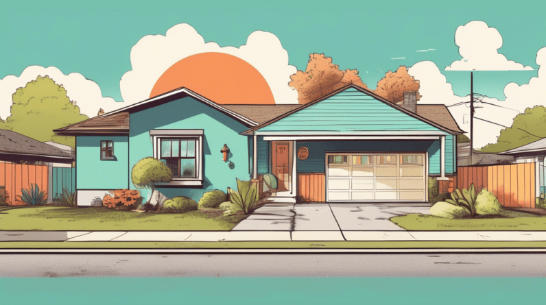 Kissimmee's garage conversion debate continues 1 A Florida bungalow house with a detached garage, half converted into a living space, split down the middle with a visible difference in siding, with a cartoon thought bubble above it depicting a debat