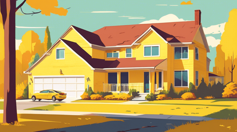 Kissimmee commissioner proposes converting garages into affordable housing 3 A split-level suburban house with a bright yellow For Rent sign on the overgrown lawn, the garage door replaced with a wall, window, and front door, a family unpacking boxes inside.
